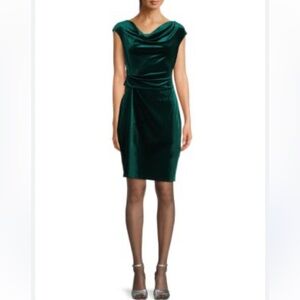 TASH + SOPHIE Cowl Shirred Valvet Mini Dress